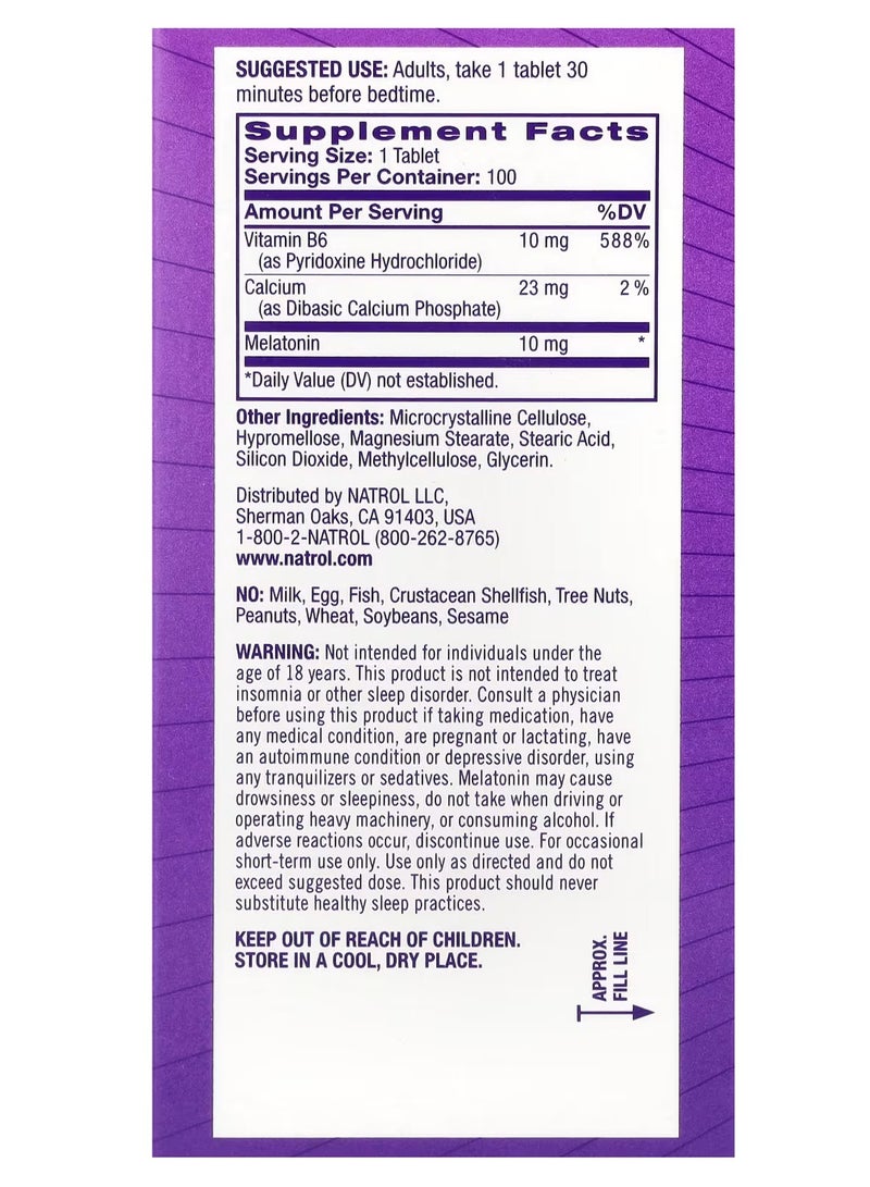 NATROL.Advanced Melatonin, Sleep, 10 mg, 100 Tablets - Image 2