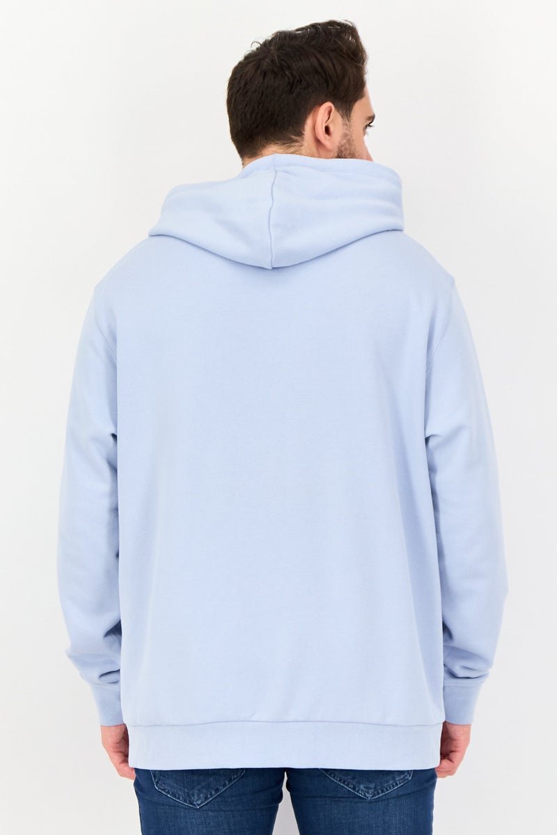 Celio Men Solid Long Sleeve Hoodie, Light Blue - Image 4