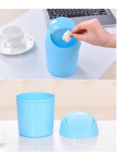 Mini Desk Trash Can with Lid for Office Bathroom Vanity Table, Small Desktop Coffee Kitchen Countertop Garbage Storage Basket Bin (Blue) - pzsku/Z42CA90D86E36BFDC7262Z/45/_/1707812463/81f1591a-64a9-4d9a-afb7-59f9f728d61b