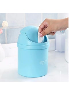 Mini Desk Trash Can with Lid for Office Bathroom Vanity Table, Small Desktop Coffee Kitchen Countertop Garbage Storage Basket Bin (Blue) - pzsku/Z42CA90D86E36BFDC7262Z/45/_/1707812631/ea3d87de-d917-4a58-af44-8d8a8bdb6348