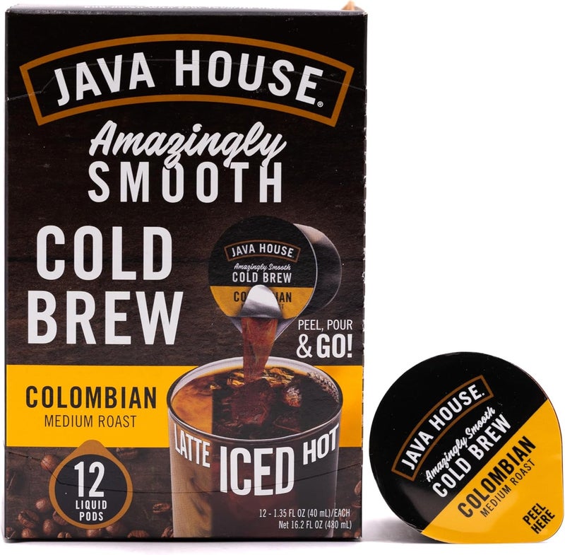 Java House Amazingly Smooth Colombian Cold Brew Coffee Concentrate Liquid Pods - 12 Count - Image 1