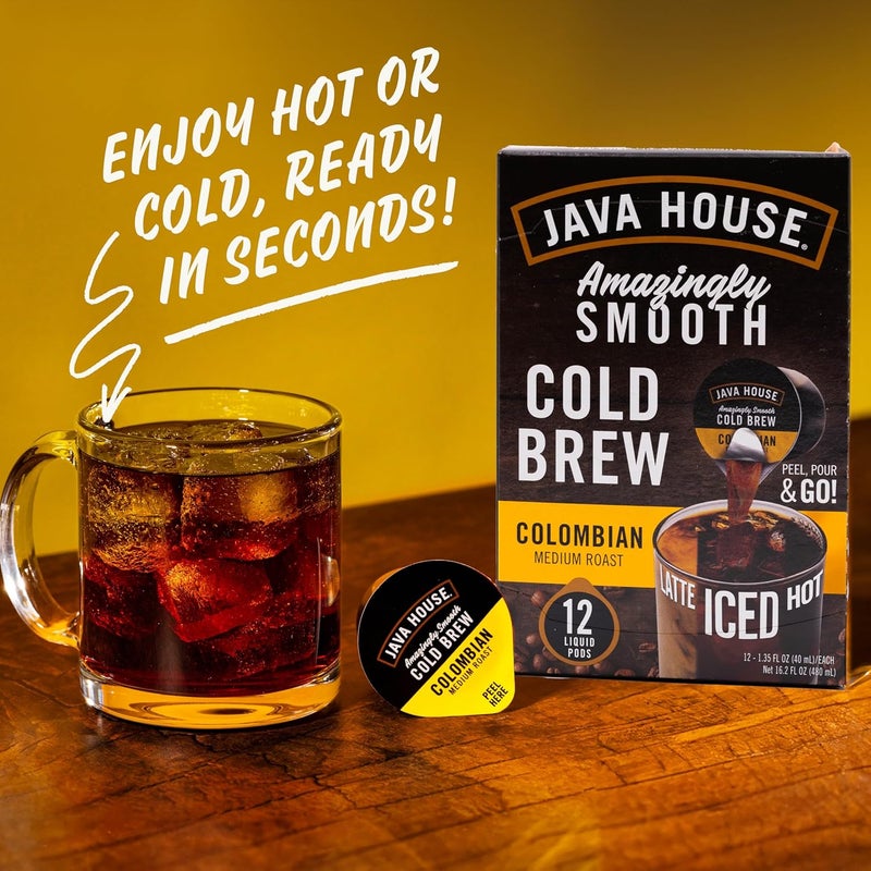 Java House Amazingly Smooth Colombian Cold Brew Coffee Concentrate Liquid Pods - 12 Count - Image 4