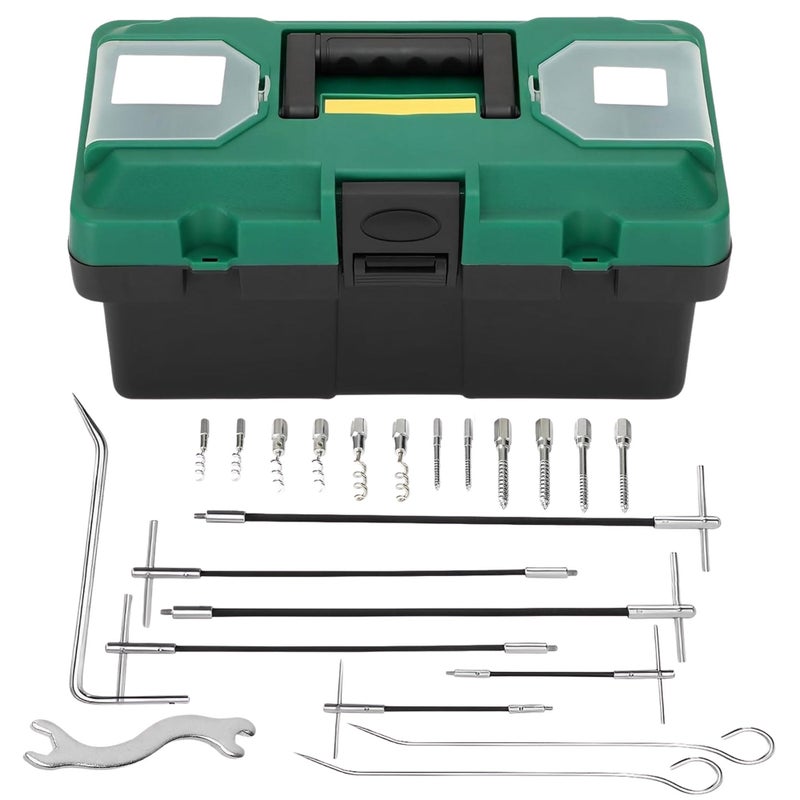 AIWFL 23pcs Packing Extractor Set Stainless Steel Packing Puller Set Packing Tool Set Flexible Packing Hook Sets Includes Flexible Shaft Removeable Tip Corkscrew Type Wrench Toolbox - Image 1