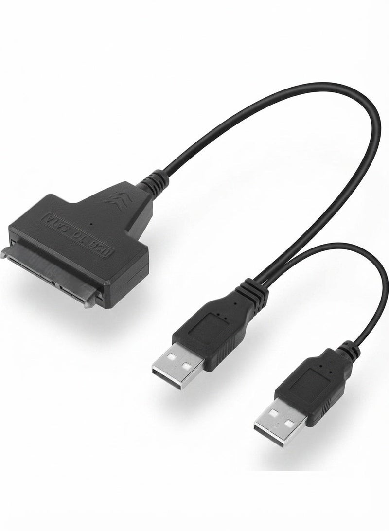 ابلس كابل محول USB 2.0 إلى SATA - محول لمحركات الأقراص الصلبة HDD وSSD مقاس 2.5 بوصة مع منفذي طاقة USB وDC، يدعم محركات أقراص SATA بسعة تصل إلى 2 تيرابايت، كابل نقل بيانات سهل الاستخدام (التوصيل والتشغيل) - Image 1
