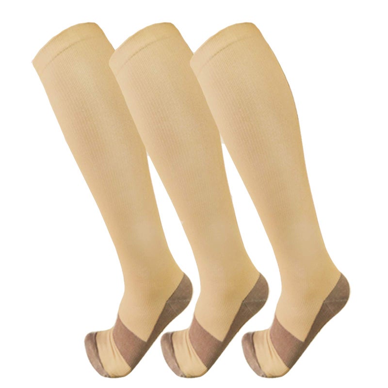 FuelMeFoot 3 Pack Copper Compression Socks - Compression Socks Women & Men Circulation - Best for Medical,Running,Athletic - Image 1