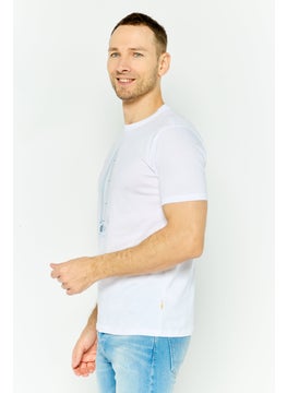 Gazzarrini Men Round Neck Short Sleeves Graphic Print T-Shirts, White  - Image 2