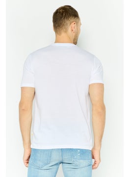 Gazzarrini Men Round Neck Short Sleeves Graphic Print T-Shirts, White  - Image 4
