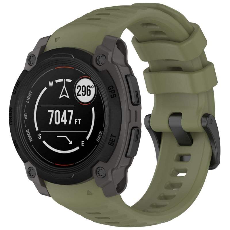 S-TOP For Garmin Instinct E 40mm Breathable Silicone Watch Band Wristband(Green) - Image 1