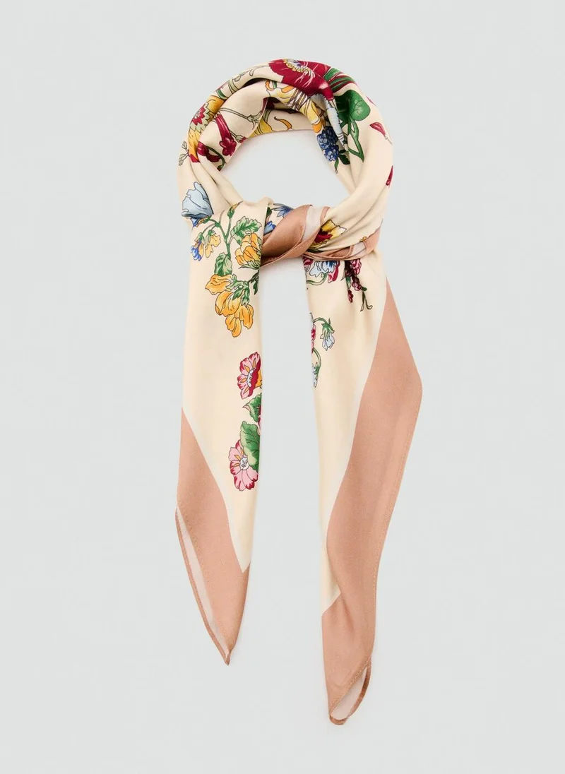 مانجو Floral satin scarf