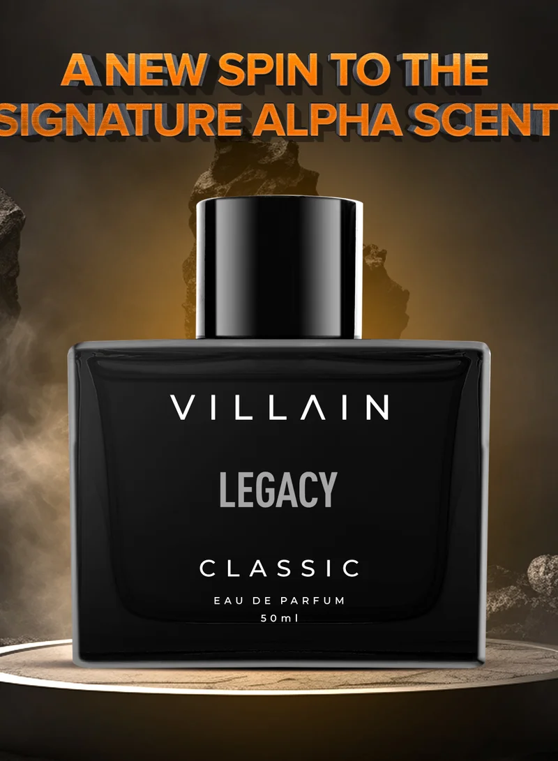 VILLAIN Legacy Classic Luxury Premium Long Lasting Fragrance Eau de Perfum for Men, 50ml