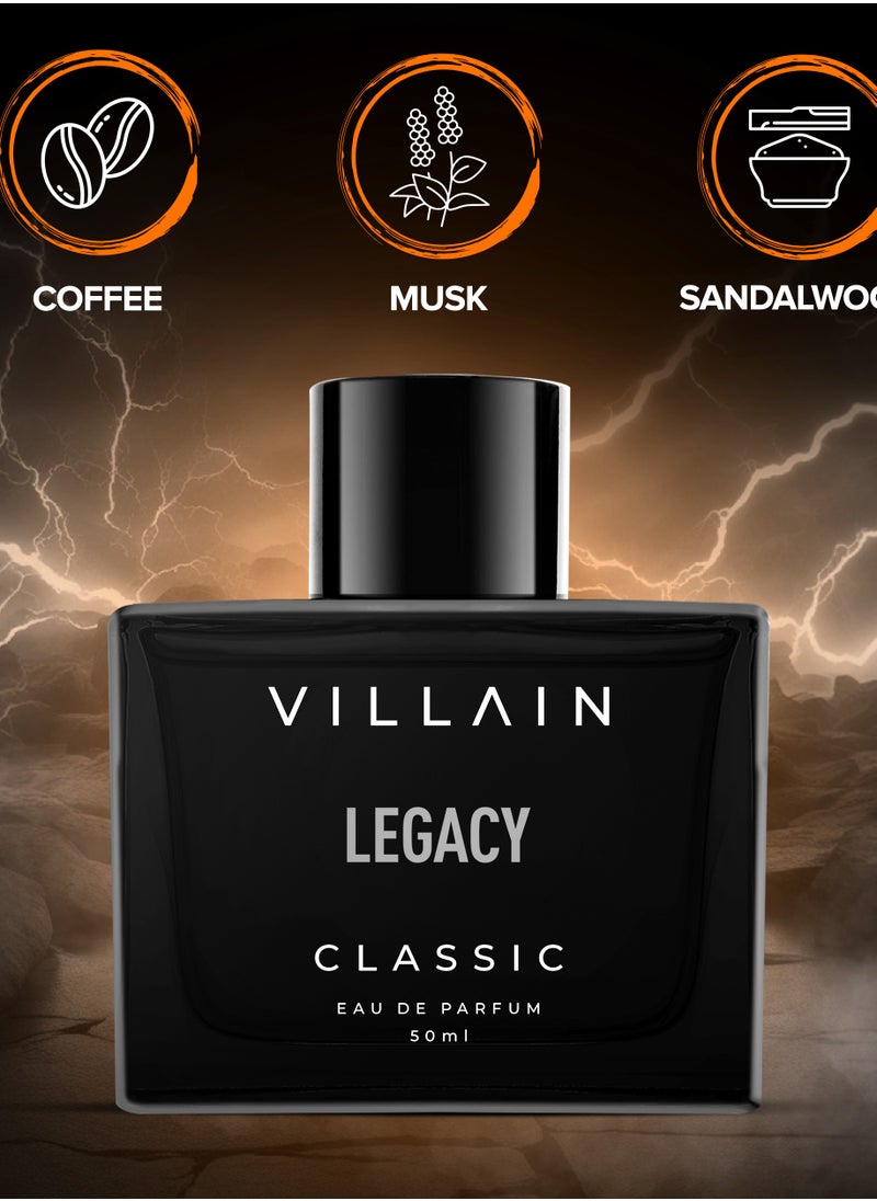 VILLAIN Legacy Classic Luxury Premium Long Lasting Fragrance Eau de Perfum for Men, 50ml  - Image 4