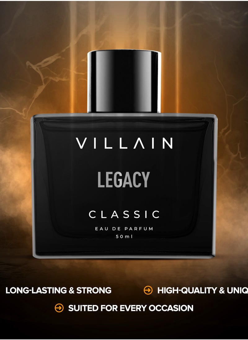 VILLAIN Legacy Classic Luxury Premium Long Lasting Fragrance Eau de Perfum for Men, 50ml  - Image 5