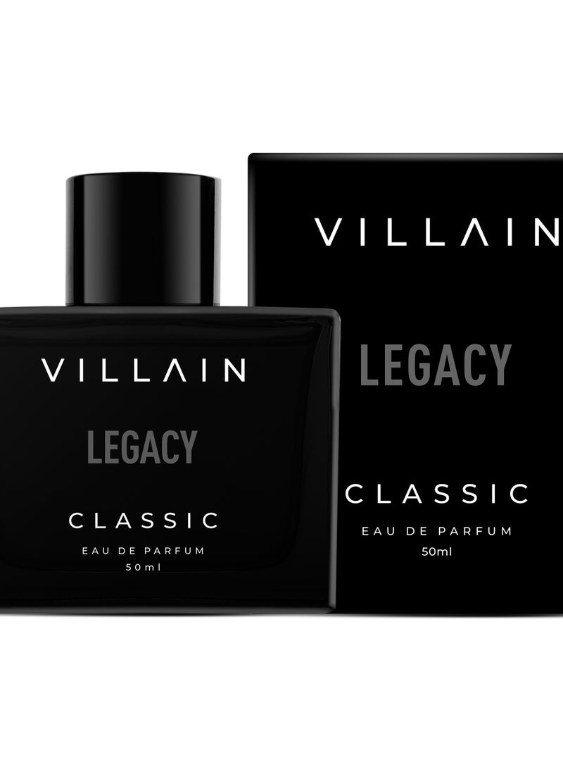 VILLAIN Legacy Classic Luxury Premium Long Lasting Fragrance Eau de Perfum for Men, 50ml  - Image 3