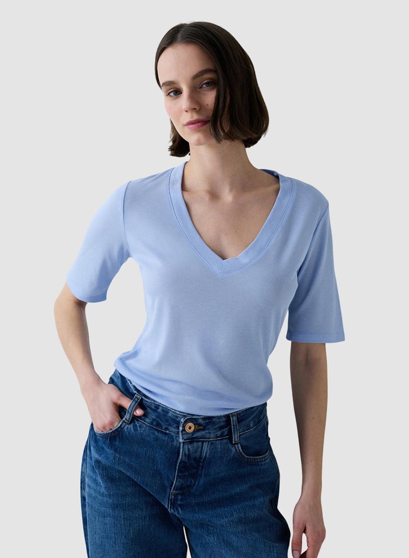 Penti V Neck Regular Fit Modal T-Shirt - Image 2