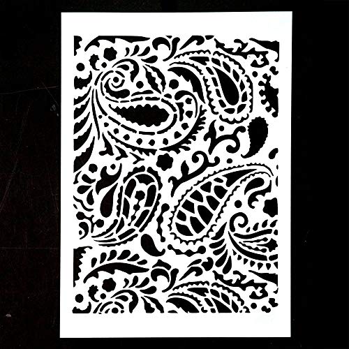 SLGIFT DIY Decorative Paisley Stencil Template for Painting on Walls Furniture Crafts (A4 Size) - Image 2
