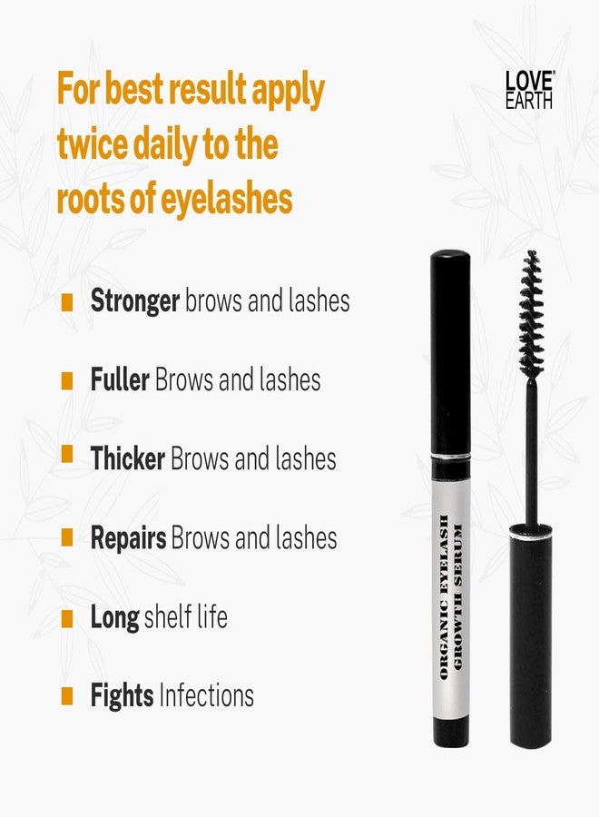 Love Earth Organic Eyelash Growth Serum Enriched With Pure Organic & Natural Essential Oils For Eyelashes & Eyebrows - Image 2