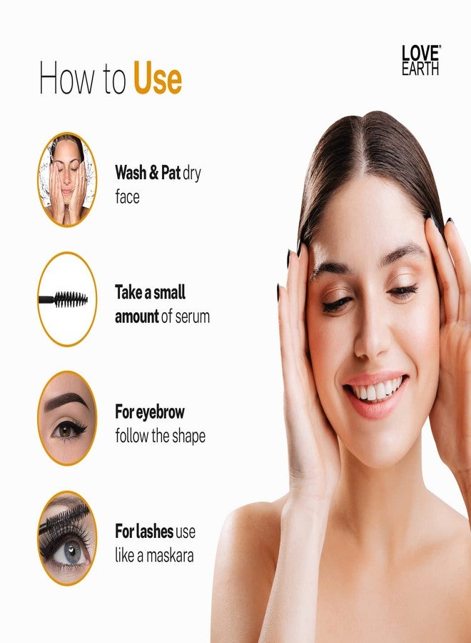 Love Earth Organic Eyelash Growth Serum Enriched With Pure Organic & Natural Essential Oils For Eyelashes & Eyebrows - Image 5