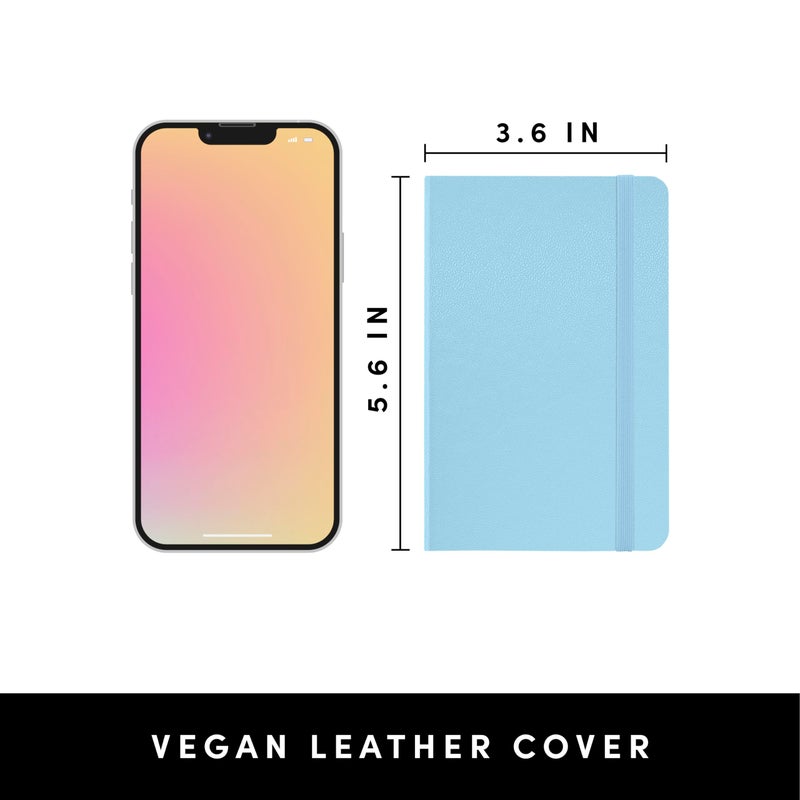 PAPERAGE Lined Pocket Journal Notebook, 1 Pack, (Light Blue), 160 Pages, Small, 3.6 inches x 5.6 inches - 100 GSM Thick Paper, Hardcover - Image 1