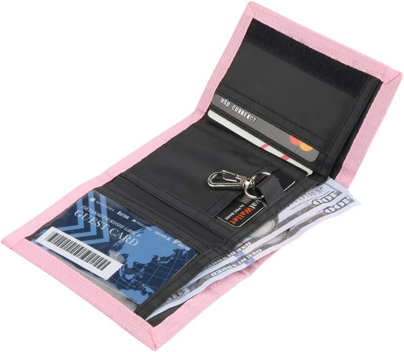 NEICY RFID Blocking Canvas Wallet for Men and Women - Camo Trifold Outdoor Sports Wallets with Magic Sticker for Teen Kids (Pink) - Image 4