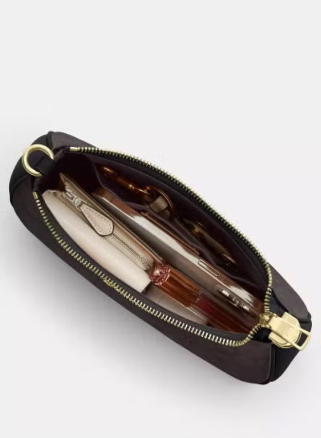 كوتش اوت ليت coachoutlet Teri توقيع حقيبة كتف واحدة على القماش ، حقيبة يد نسائية ، حقيبة Hobo نسائية ، حقيبة توت نسائية ، حقيبة سفر نسائية ، خشب الجوز الأسود 24cm - Image 3