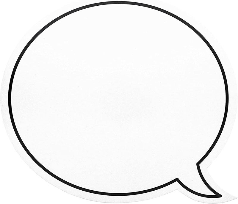 Juvale Juvale 48 Pack Dry Erase Speech Bubble Cutouts for Bulletin Boards Classroom Teaching Supplies Available in 2 Designs Solid and Dotted Outline Laminated Erasable 9 x 8 Inches - Image 3