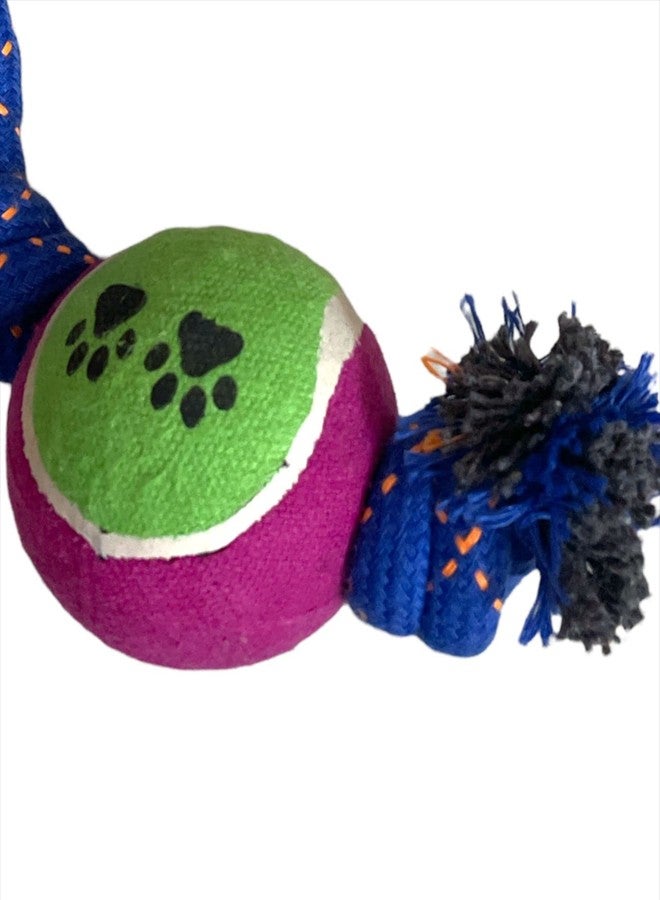 DOGTOWN Tennis Ball with 3 Knot | Cotton Rope Tennis Ball Dog Toy | Chew Toy for Puppies and Adult Dogs - Image 3