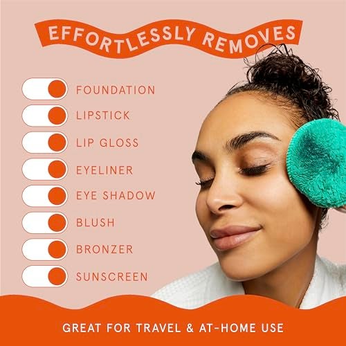 CleanLogic Bath & Body Exfoliating Dual-Texture Facial Pads, Face Sponges for Cleansing & Softening Sensitive Skin, MakeUp Remover Pads, Assorted Colors, 9 Count Value Pack - Image 5