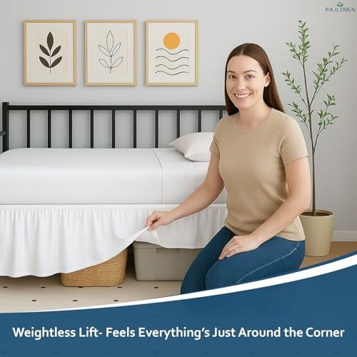 Rajlinen Twin Daybed Skirt, Ruffled 16 Inch Drop with Split Corners, 100% Microfiber, Easy Fit Dust Ruffle for Day Bed with 3-Side Coverage, Soft Decorative Classic Platform Fit, White - Image 5