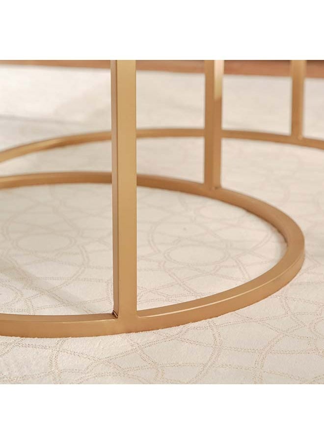 Keya NXT 2-Piece Marble Top Coffee Table Set 80 x 50 x 80 cm