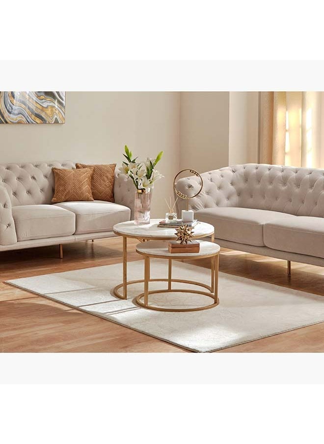 Keya NXT 2-Piece Marble Top Coffee Table Set 80 x 50 x 80 cm