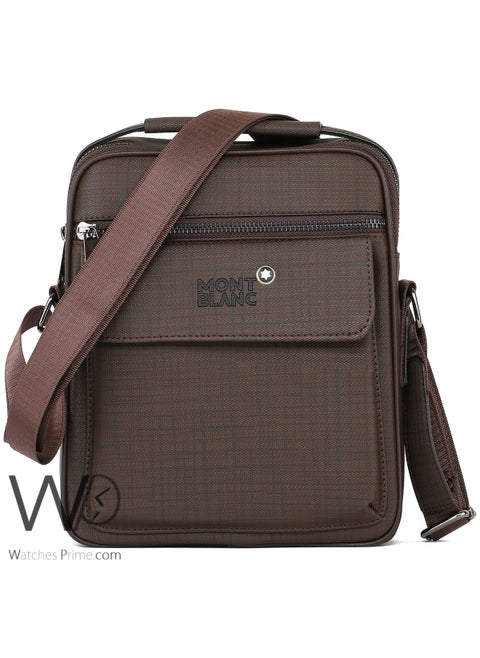 Brown Leather Montblan Crossbody Messenger Bag For Men