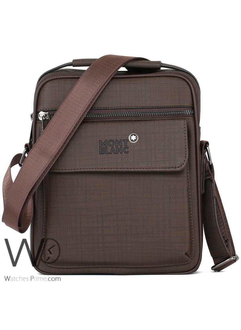 Brown Leather Montblan Crossbody Messenger Bag For Men