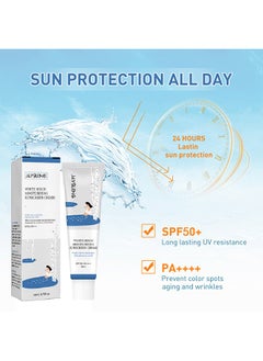 Jaysuing White Birch Moisturizing Sunscreen Cream,SPF50+ Whiening Sunscreen, Brightening & Refreshing UV Protector, Waterproof Strong Hydrating Cream  For Women Men 50ml  - Image 2