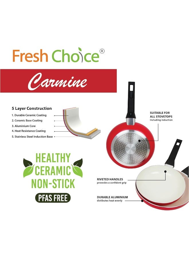 Fresh Choice - CARMINE 3pc PFAS FREE Pressed Aluminum Frypan Set - Image 4