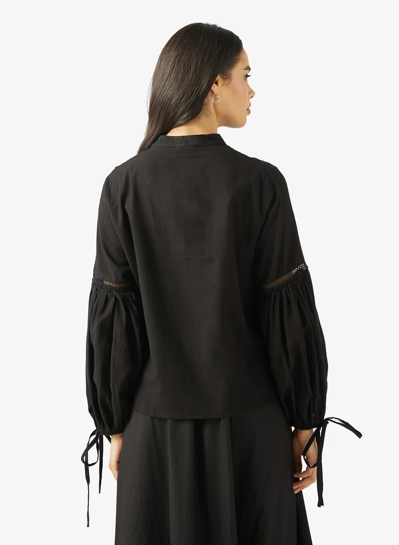 Ginger Peasant Volume Blouse