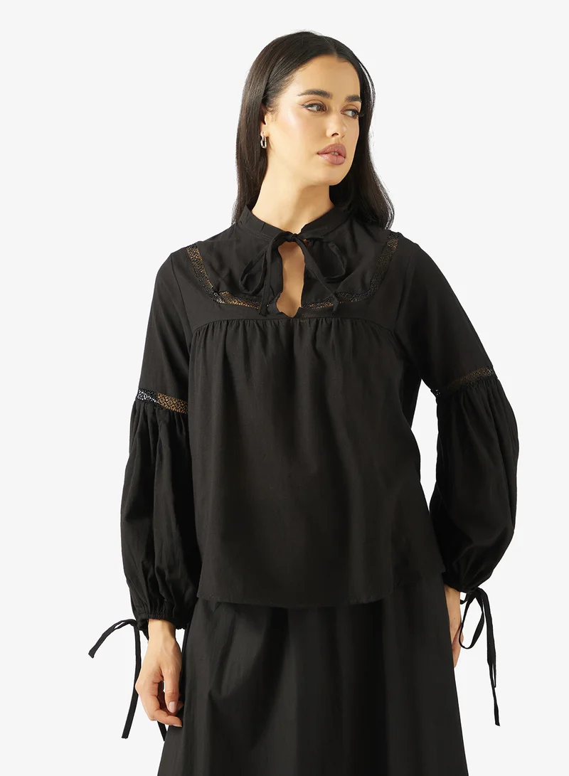 Ginger Peasant Volume Blouse