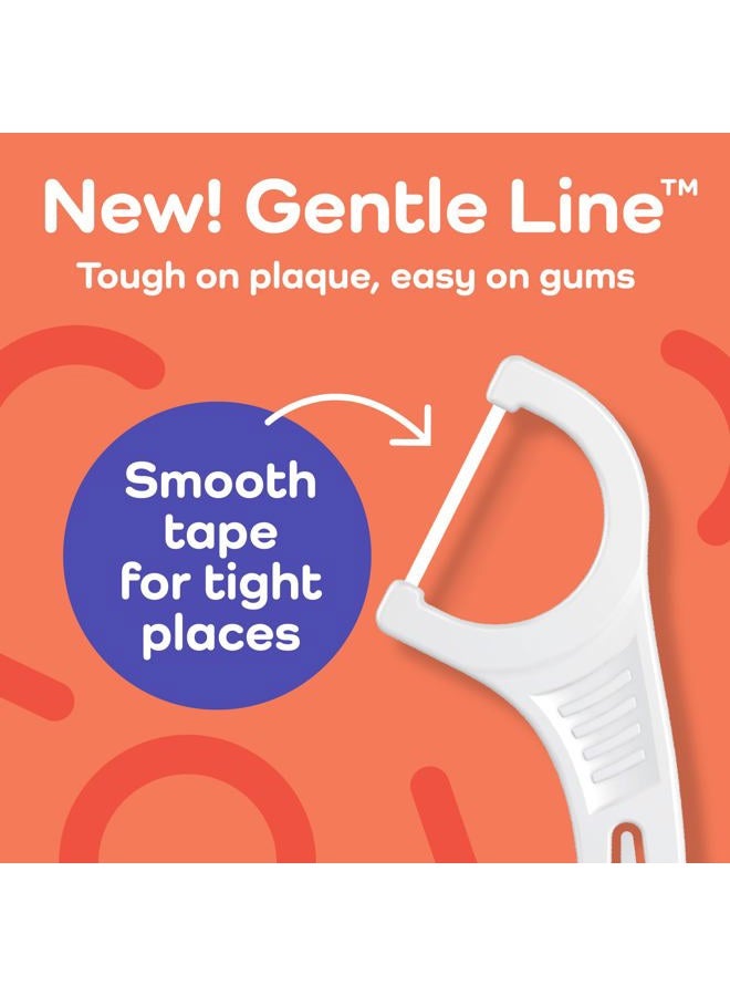 Plackers Gentle Line Floss Picks, Fresh Mint Flavor, Fold-Out FlipPick, QuickFix Grip, Easy Storage with Sure-Zip Seal, 75 Count - Image 2