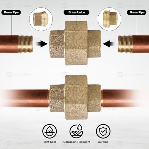 SUPPLYGIANT Supply Giant CSVO0034 3/4'' Union for 125 Lb Applications, with Female Threaded Connects Two Pipes, Brass Construction, Higher Corrosion Resistance Economical & Easy to Install, 15 - Image 4