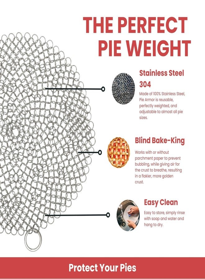 BakeBarn Pie Armor, Universal Fit Pie Weight for 7-10 inch Pies, Durable Alternative to Traditional Ceramic Pie Weights, 100% Stainless Steel 304 - Image 2
