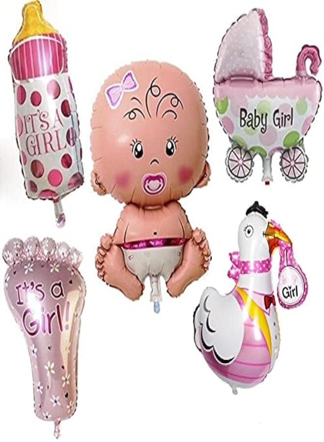 Secret 5Pcs/Set Foil Balloons for Baby girl Shower Birthday Party Decor