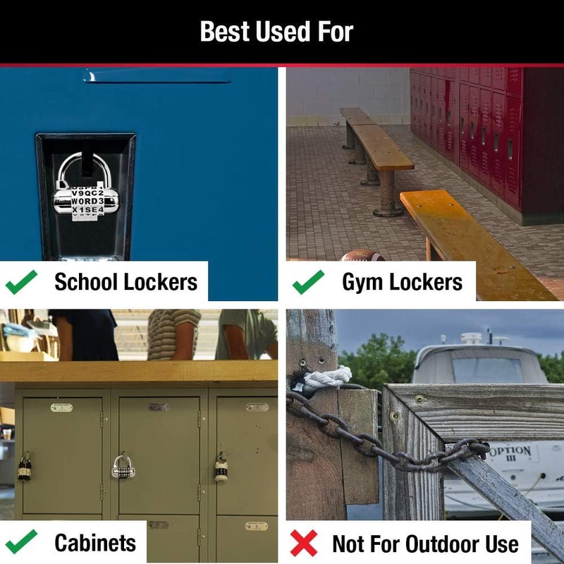 Master Lock Combination Padlock with Customizable WORD Code, 2-1/2 in. Wide, Black - Image 3