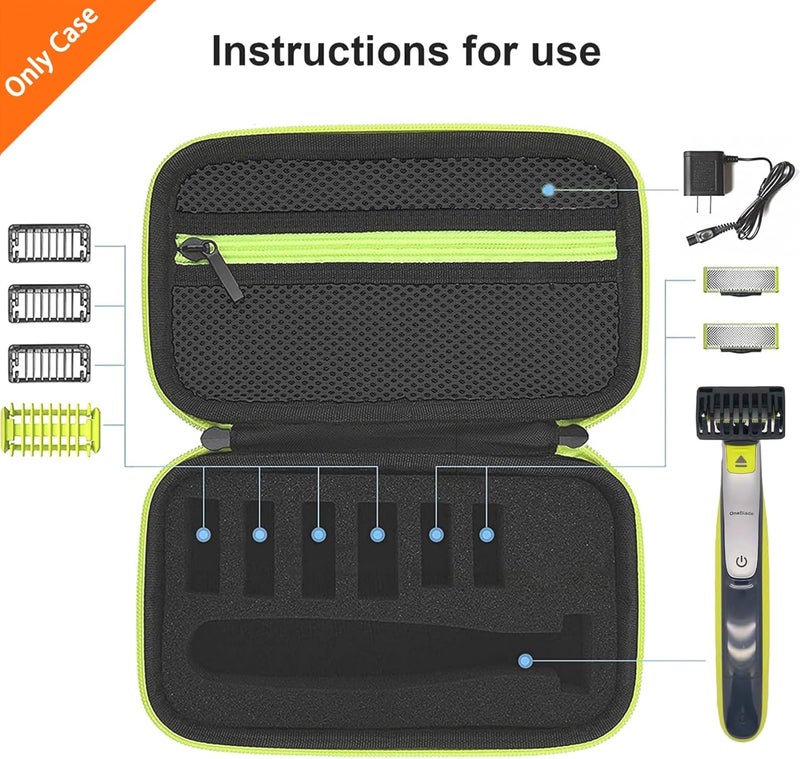 Excefore Travel Organizer Carrying Bag for One Blade Hybrid Electric Trimmer and Shaver, Hard Case Compatible for One Blade QP2520 QP2530 QP2620 QP2630 - Image 3