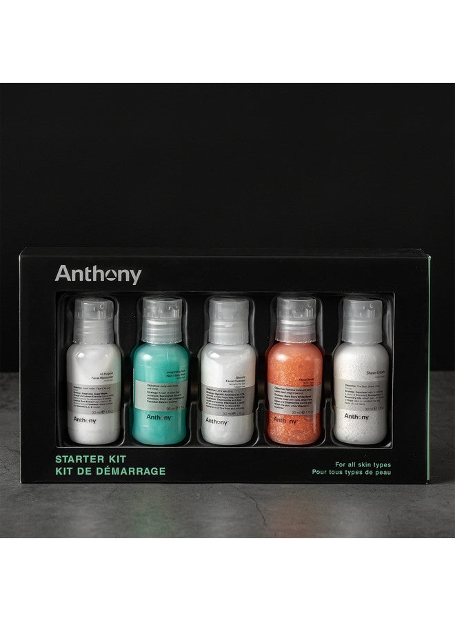 Anthony Starter Kit, 5 Count, Glycolic Facial Cleanser, Facial Scrub, All Purpose Facial Moisturizer, Invigorating Rush Hair & Body Wash, Shave Cream - Image 2