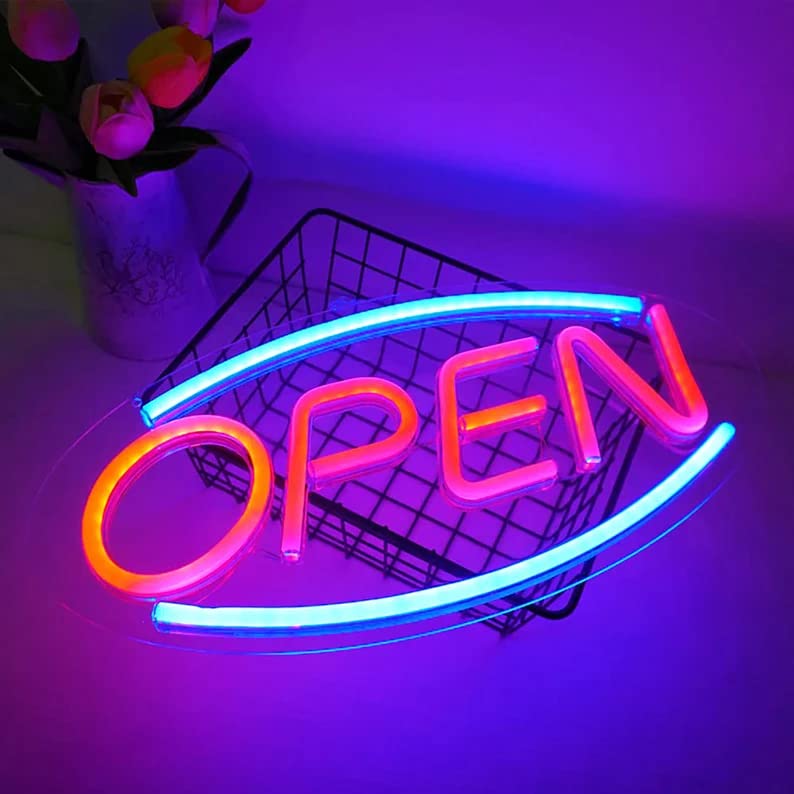 VYNES OPEN LED Neon Signs Light LED Art Decorative Sign - Wall/Table Decor Home Decor for Wedding Party Kids Room Living Room House Bar Pub Hotel Beach Neon Signs - Image 5