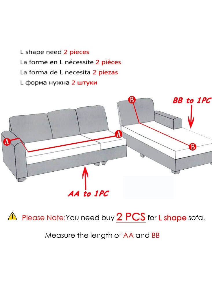 2-piece 2-seater Velvet Plush Couch Cover Slipcover Stretch Sofa Cover for 2  L Shaped couch, 145-185cm  - Image 5