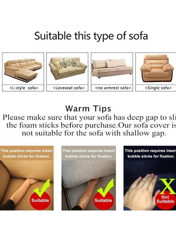 2-piece 2-seater Velvet Plush Couch Cover Slipcover Stretch Sofa Cover for 2  L Shaped couch, 145-185cm  - Image 4
