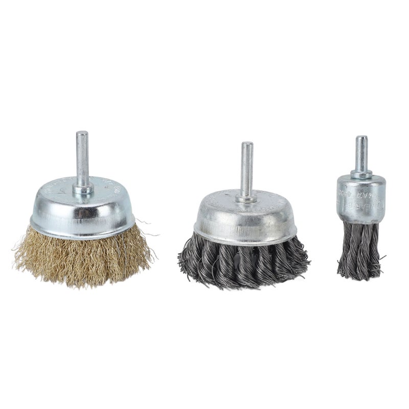 6 Pcs Drill Wire Brush Multi Functional Wire Cup Brush Set for Metal Polishing Rust Burr Paint Removal - Image 5
