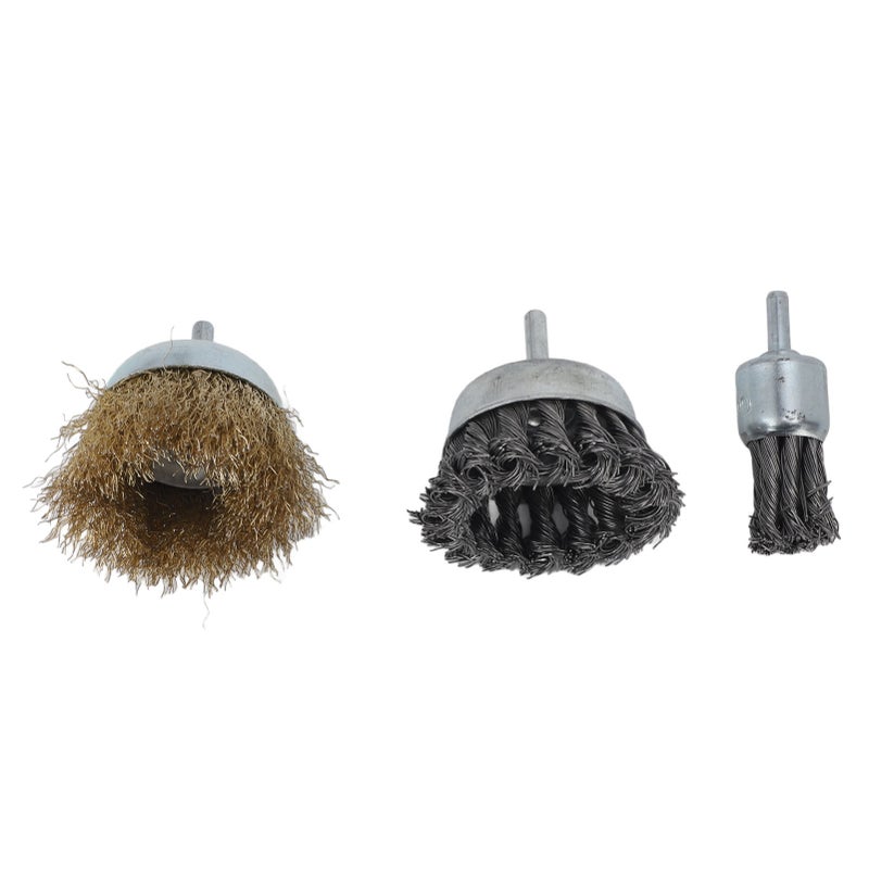 6 Pcs Drill Wire Brush Multi Functional Wire Cup Brush Set for Metal Polishing Rust Burr Paint Removal - Image 4