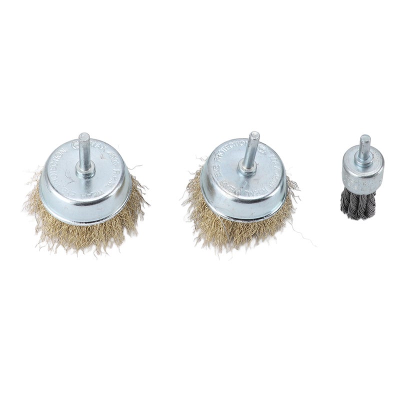 6 Pcs Drill Wire Brush Multi Functional Wire Cup Brush Set for Metal Polishing Rust Burr Paint Removal - Image 2