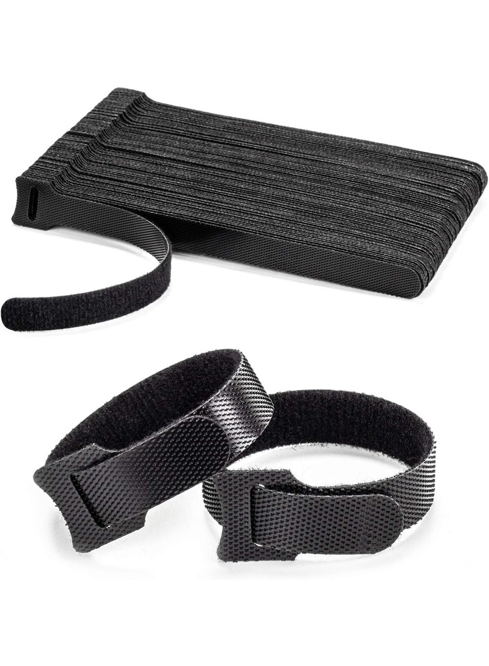 80PCS Reusable Cable Ties, Black Adjustable 6-Inch Cord Organizer Ties, Multi-purpose Hook Loop Cable Management Wire Ties for Organizing Home, Office, Data Centers